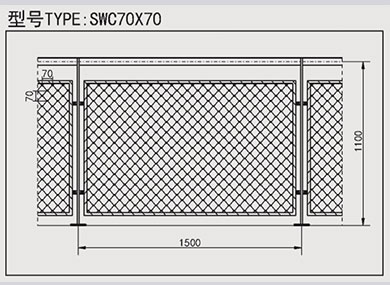 保定不锈钢绳网护栏：SWC70X70