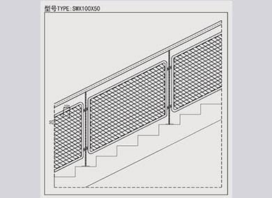 陆河不锈钢绳网护栏：SWX100X50