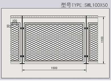 陆河不锈钢绳网护栏：SWL100X50